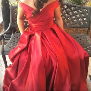 Red Satin Dress